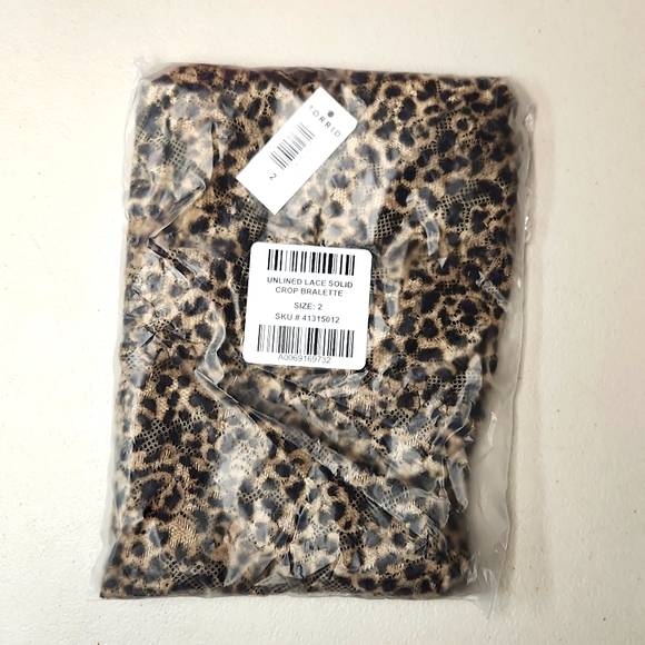 ❤️NWT VINTAGE TORRID BRA UNLINED LACE LONGLINE ANIMAL BRALETTE POWER MESH - Picture 4 of 13